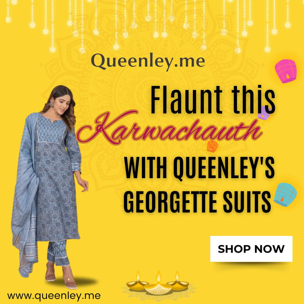 Flaunt this Karwachauth with Queenley's Georgette Suits
