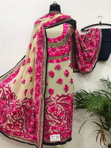 Georgette Handwork Embroidery Suit ( Unstitched Dress Material)