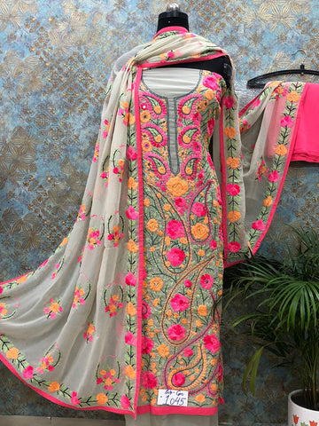 Georgette Suit with Heavy Handwork Embroidery  ( Unstitched Dress Material)